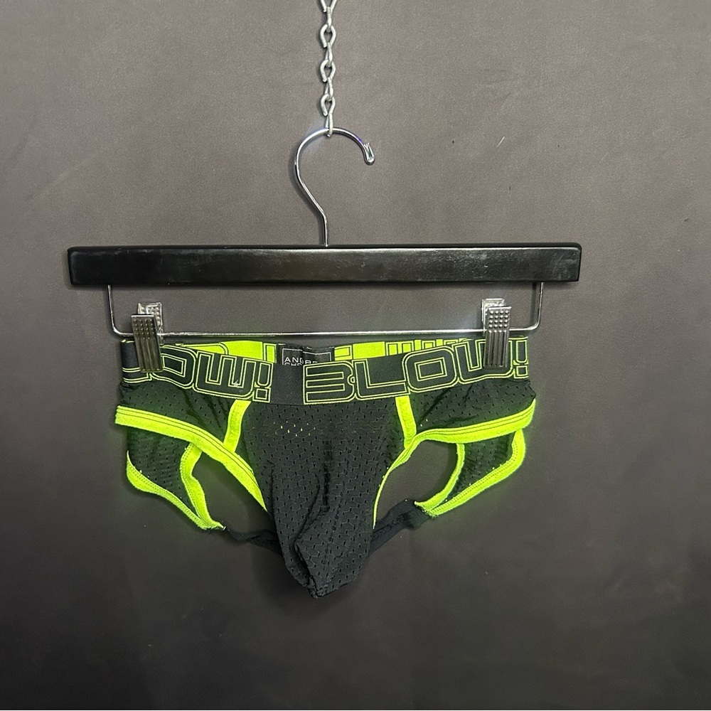Andrew Christian BLOW Black and Neon Yellow jock-Briefs